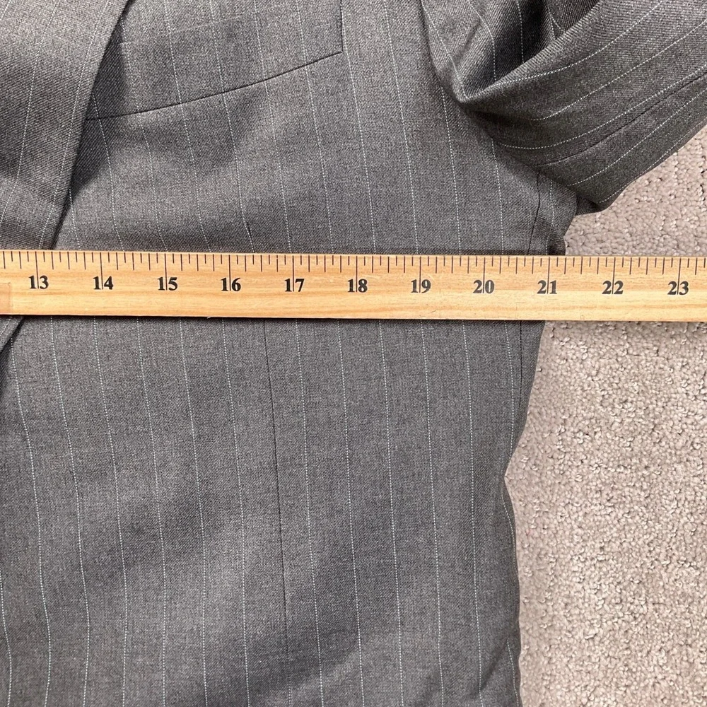 Hickey Freeman Blazer Mens 44R Gray Pinstripe Madison‎ Wool Suit Jacket USA VTG